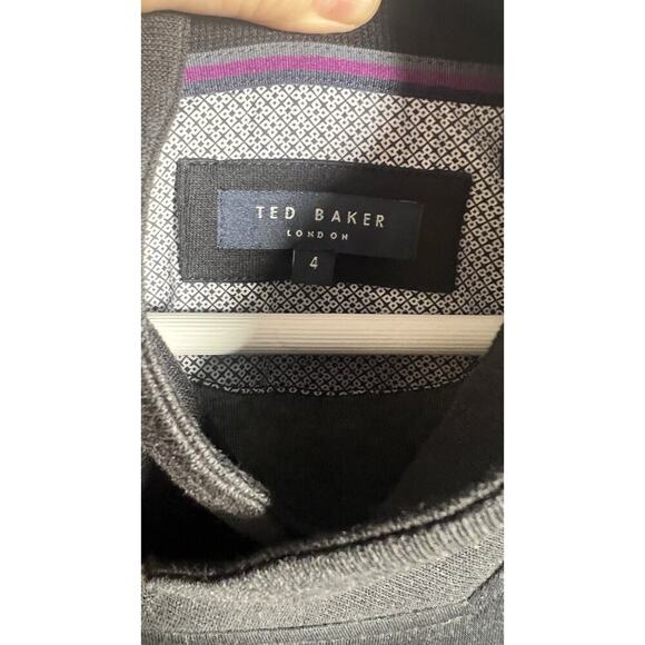 Ted Baker The London Sweater Mens Large Black Pullover Mock Neck Jersey Knit EUC - Picture 5 of 8